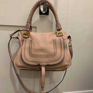 Chloe Medium Marcie Blush Nude Leather Satchel